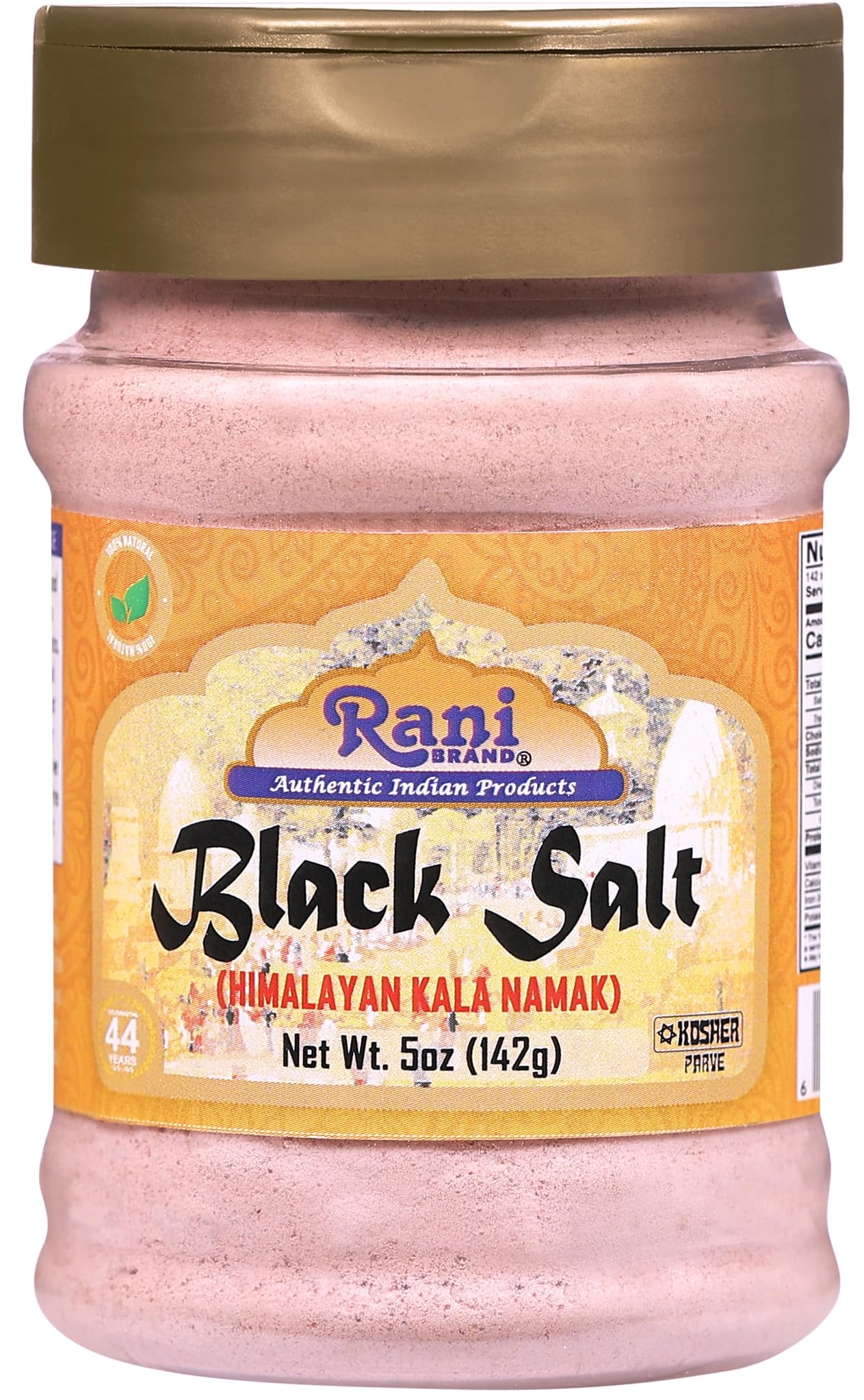 Rani Black Salt Powder (Kala Namak) Mineral 5oz (142g) PET Jar ~ Unrefined, Pure and Natural | Vegan | Gluten Friendly | NON-GMO | Kosher | Indian Origin | Perfect for Tofu Scramble