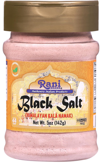 Rani Black Salt Powder (Kala Namak) Mineral 5oz (142g) PET Jar ~ Unrefined, Pure and Natural | Vegan | Gluten Friendly | NON-GMO | Kosher | Indian Origin | Perfect for Tofu Scramble