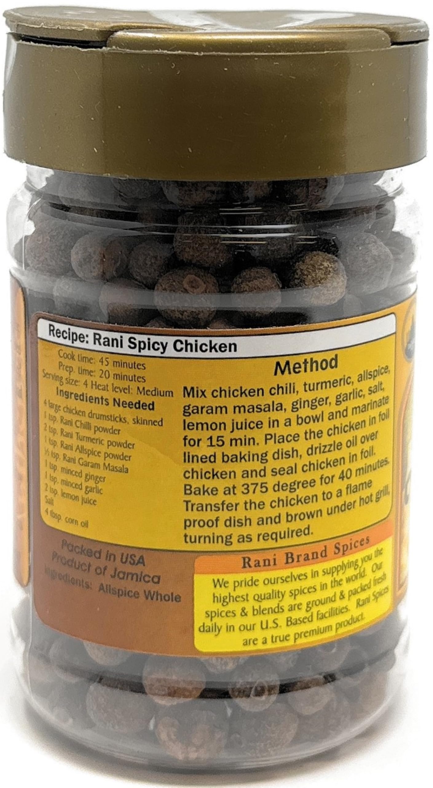 Rani Allspice (Kabab Chini) Whole Spice 3oz (85g) PET Jar ~ All Natural | Vegan | Gluten Friendly | NON-GMO | Indian Origin