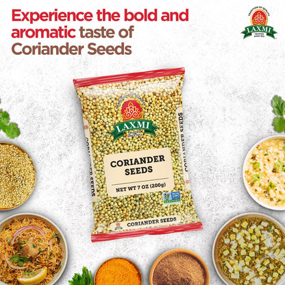 Laxmi Coriander Seeds, Whole 200gms (7oz) | Pure, premium quality and high value Coriander | Natural Coriander Seeds | Non-GMO certified