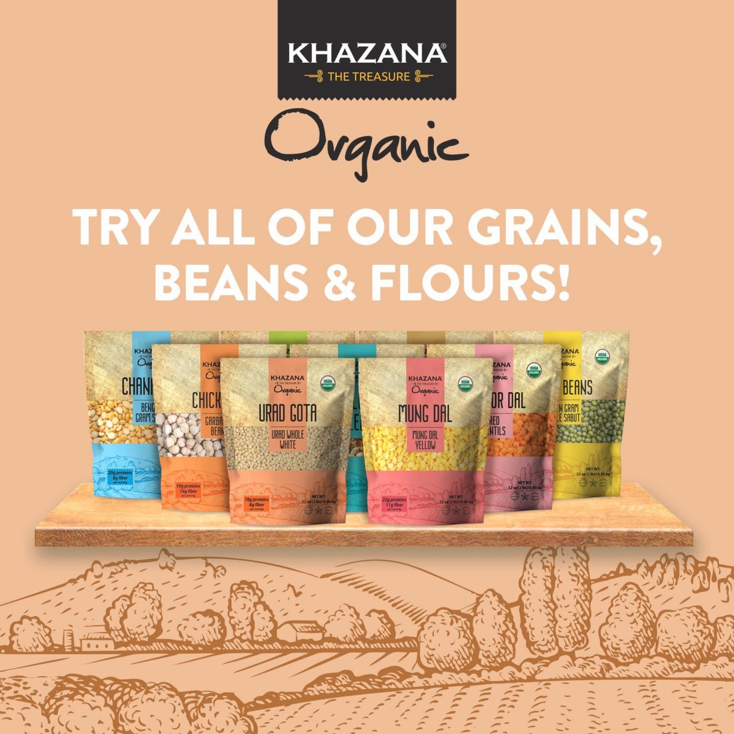 Khazana Organic Chickpeas 7lb - Garbanzo Beans | Non-GMO, Gluten Free & Kosher | Authentic Lentils From India