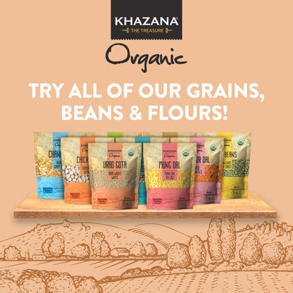 Khazana Organic Chickpeas 7lb - Garbanzo Beans | Non-GMO, Gluten Free & Kosher | Authentic Lentils From India