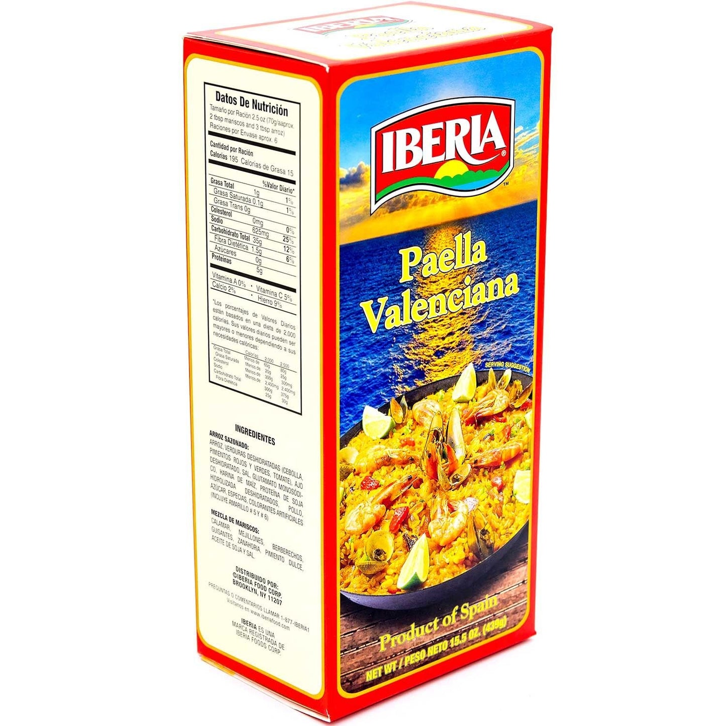 Iberia Paella Valenciana, Ready to Cook Paella Kit with Yellow Rice and Seafood Packets, Product of Spain, 15.5 oz.