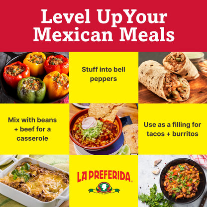 La Preferida Canned Spanish Rice - Quick & Easy, Robust Sauce of Tomatoes, Bell Pepper and Onion. Vegan, Natural ingredients, 15 oz (Pack of 12)