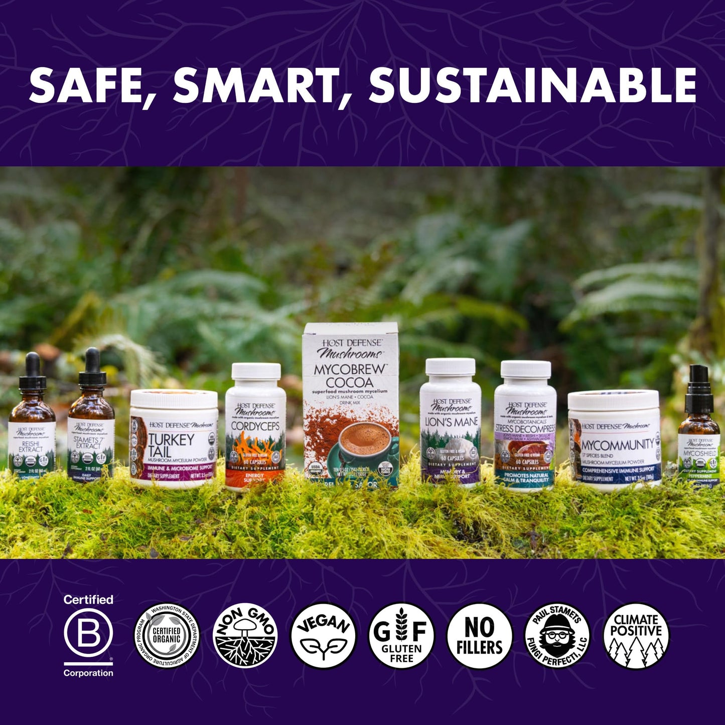 Host Defense MyCommunity Capsules - 17 Species Blend Mushroom Supplement for Immune Support - Herbal Aid with Lion's Mane, Reishi. Chaga, Cordyceps, Turkey Tail & More - 120 Capsules