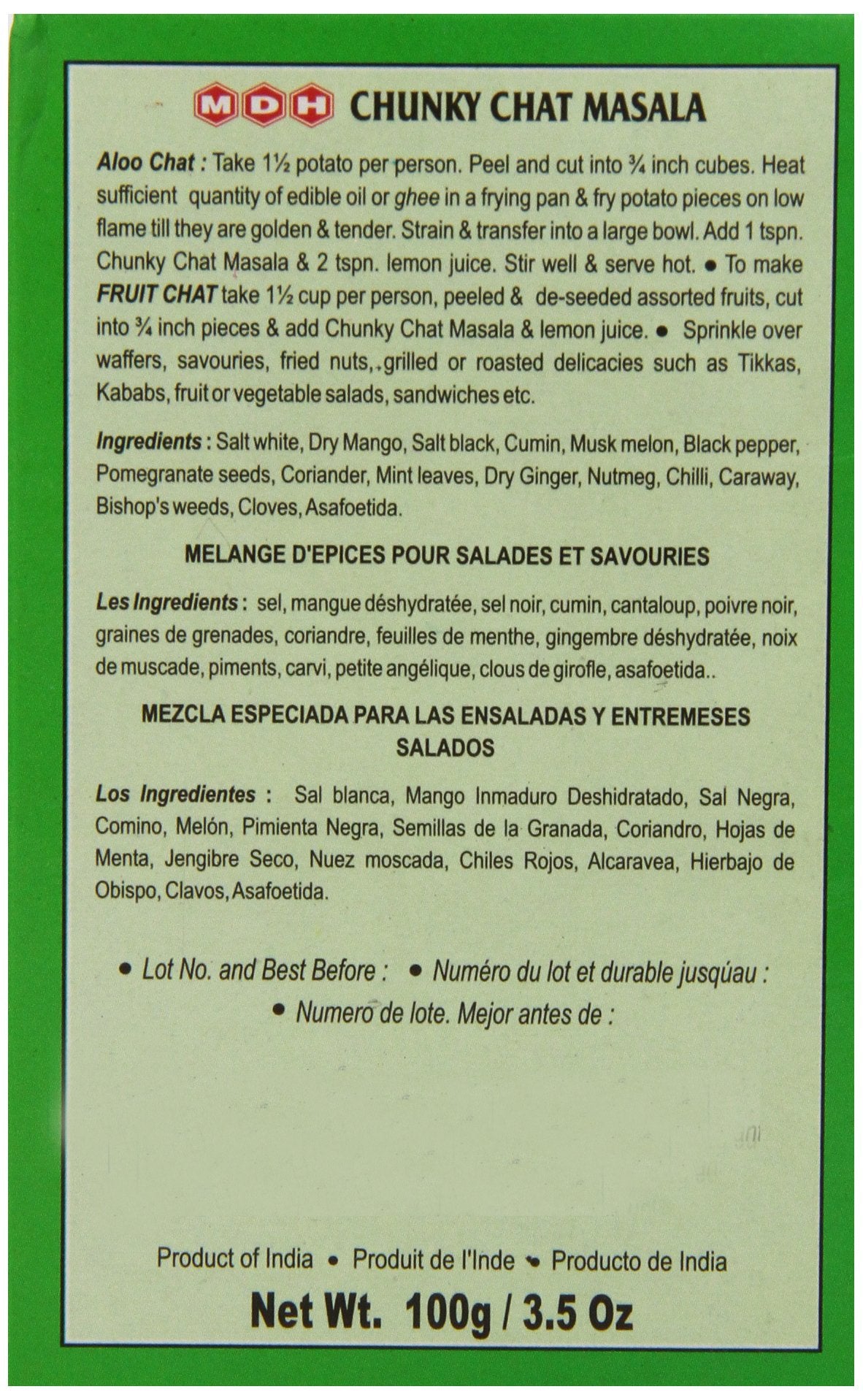 MDH Chunky Chat Masala - 3.5oz (100g)
