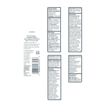 Neutrogena Retinol Treatment & Tinted Facial Moisturizer, Healthy Skin Anti-Aging Perfector, Broad Spectrum SPF 20 Sunscreen & Titanium Dioxide, Blendable Sheer Coverage, 30 Light to Neutral, 1 fl. Oz