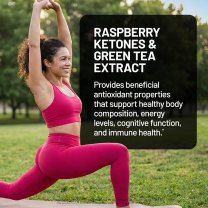 NatureWise Raspberry Ketones Plus with Green Tea Extract, Cayenne Pepper & Acai Berry - Supports Weight Management, Antioxidant Health & Energy Levels - Vegan & Gluten-Free - 120 Capsules