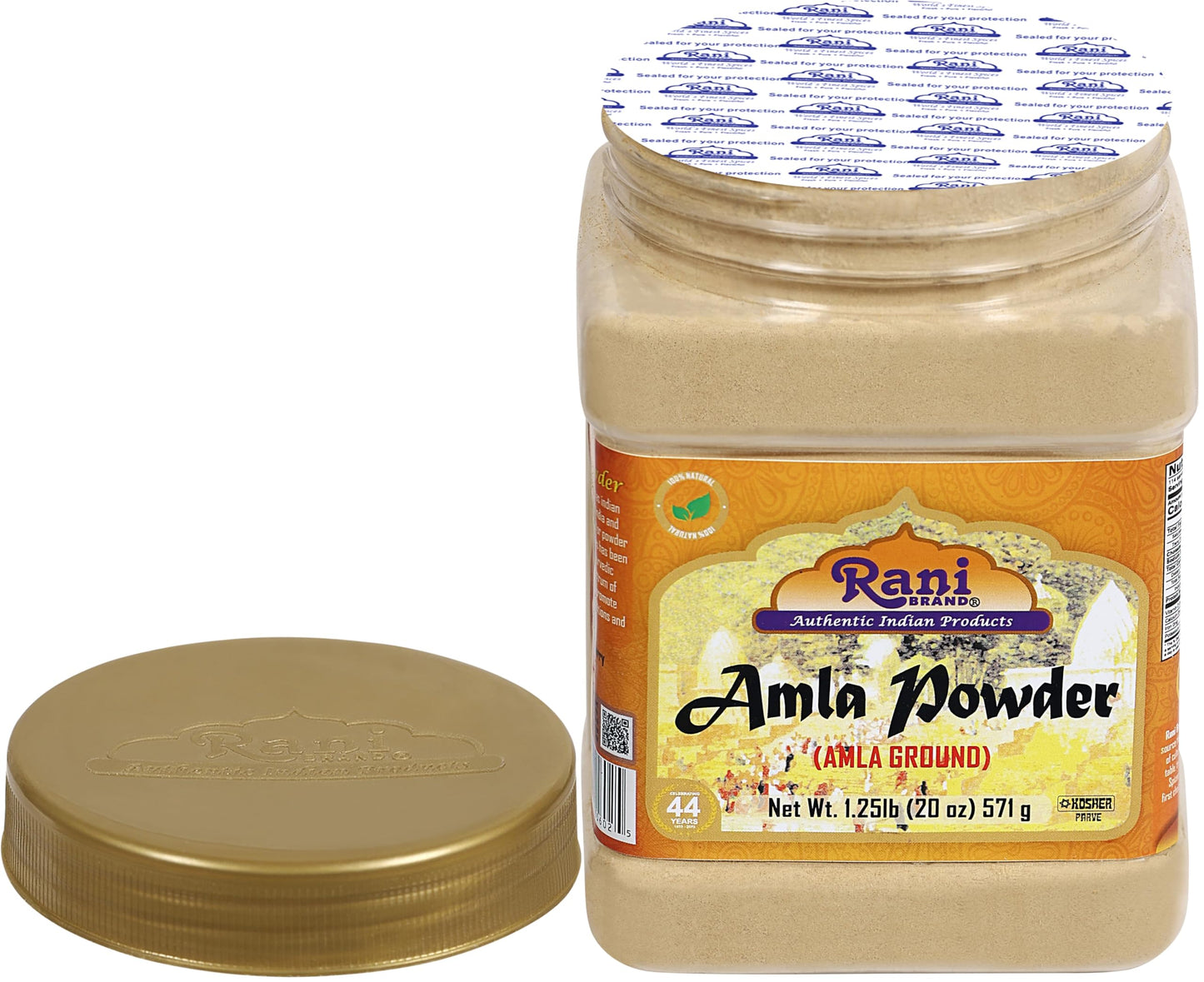 Rani Amla Powder (Indian Gooseberry) 20oz (1.25lbs) 571g PET Jar ~ All Natural | No Color | Gluten Friendly | Vegan | NON-GMO | Kosher | No Salt or fillers | Indian Origin
