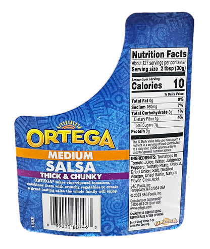 Ortega Medium Thick & Chunky Salsa 135 OZ (8 LB 7 OZ)