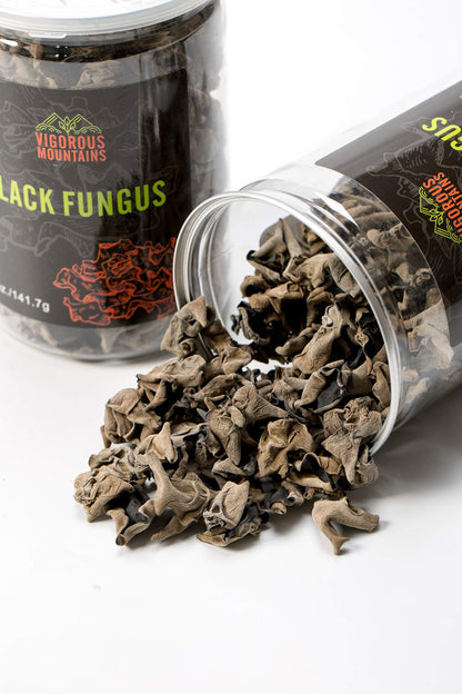 VIGOROUS MOUNTAINS Dried Woodear Mushrooms for Cooking 5 oz, Chewy Texture Dry Black Fungus for Soup Stir-fries Salads , 木耳 , 141.7 g