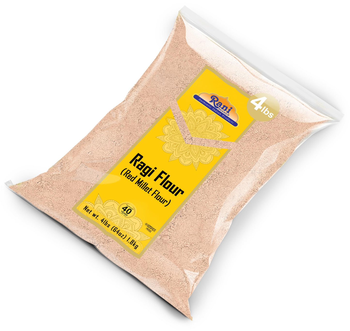 Rani Ragi (Finger Millet) Flour 64oz (4lbs) 1.81kg Bulk ~ All Natural | Vegan | Gluten Friendly | NON-GMO | Kosher | Indian Origin