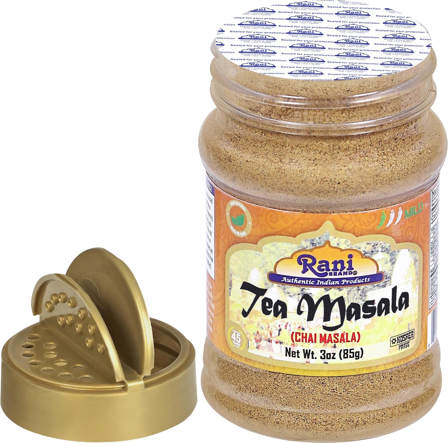 Rani Tea (Chai) Masala Indian Spice Blend 3oz (85g) PET Jar ~ All Natural | Vegan | Gluten Friendly | Salt & Sugar Free | NON-GMO | No Colors | Indian Origin