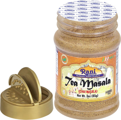 Rani Tea (Chai) Masala Indian Spice Blend 3oz (85g) PET Jar ~ All Natural | Vegan | Gluten Friendly | Salt & Sugar Free | NON-GMO | No Colors | Indian Origin