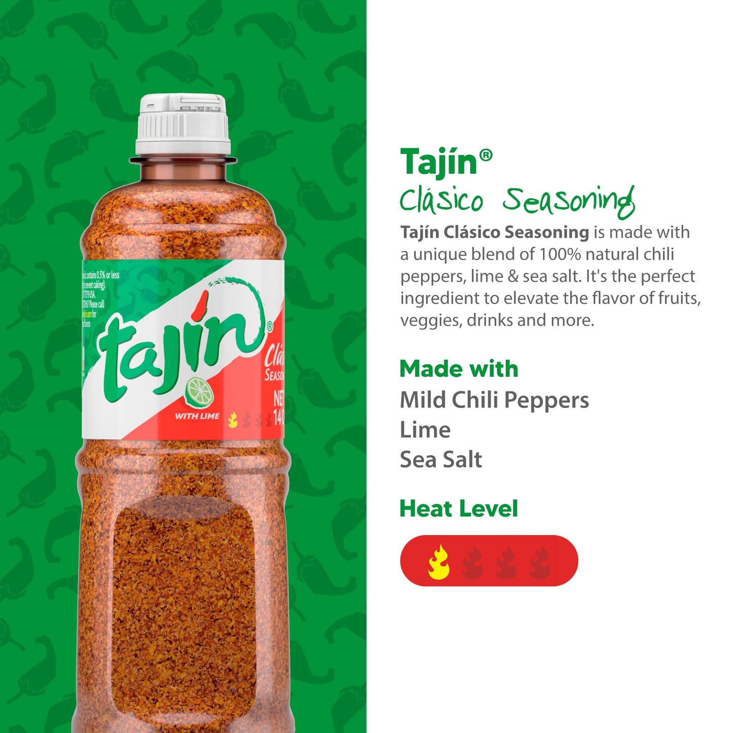 Tajin Clásico Chile Lime Seasoning 14 oz (Pack of 2)