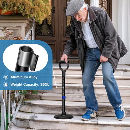 Standing Aids & Supports with Large Base, Adjustable Mobility Aids & Equipment, Devices to Lift Elderly Off Floor, Stair Lifts for Seniors(Black & Blue)