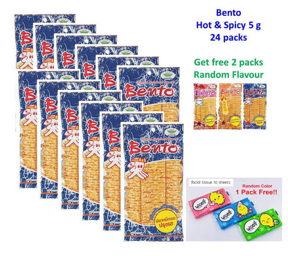 Bento Bake Seasoned Squid & Surimi Seafood Thai Snack Choose from 3 Flavors 5 gram (Pack of 24)