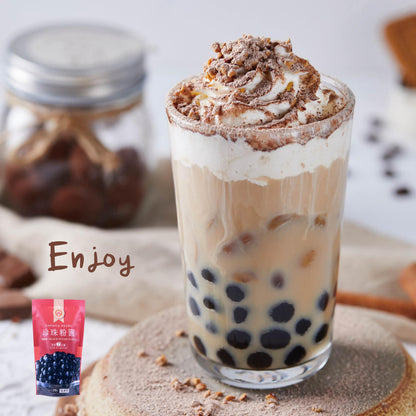 WuFuYuan Boba Tapioca Pearls, Black Sugar Flavor, Quick Cook Bubble Tea Boba, Microwave Ready in 3 Minutes, 8.8 oz (Pack of 2)