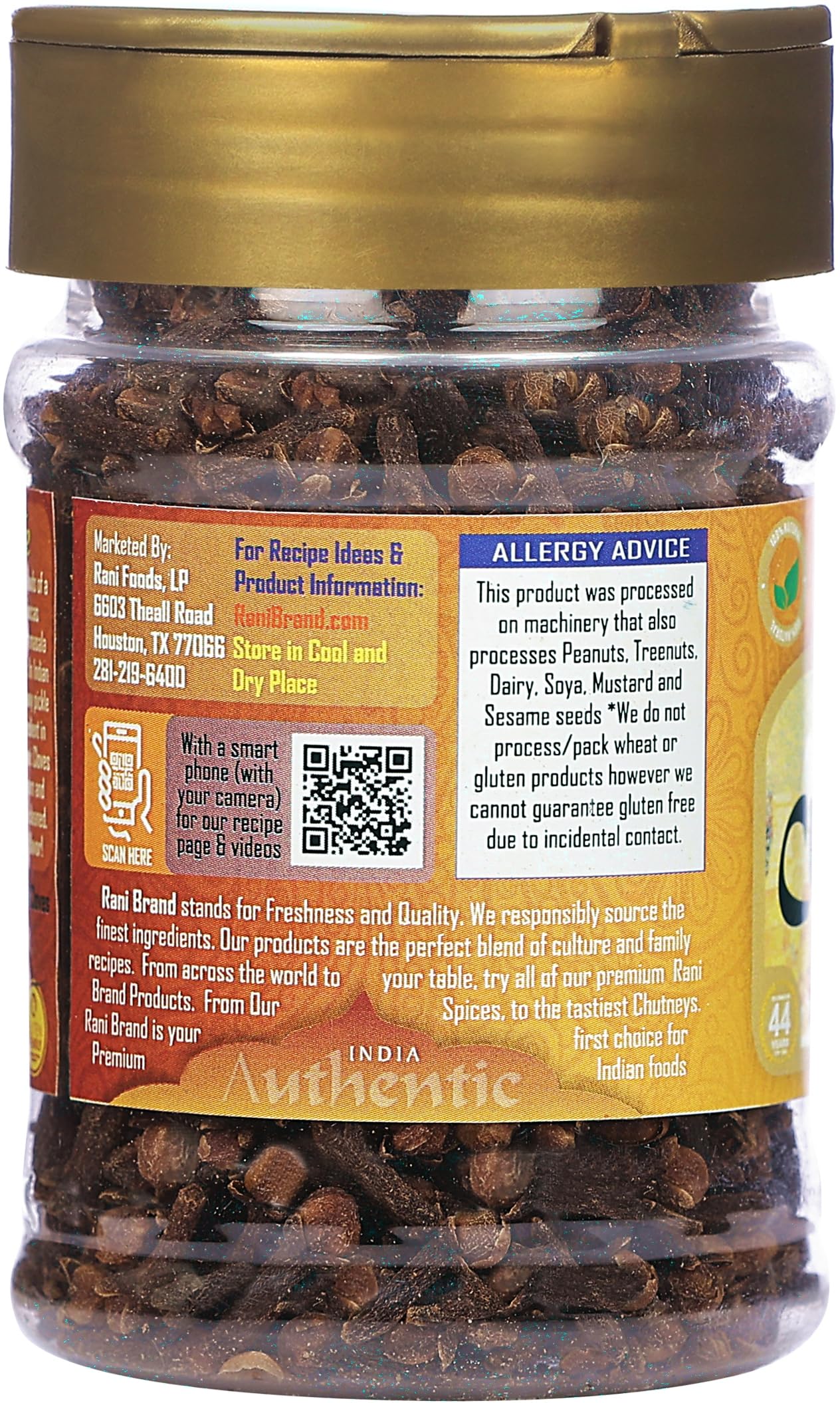 Rani Cloves Whole (Laung) 2oz (56g) Great for Food, Tea, Pomander Balls and Potpourri, Hand Selected, Spice, PET Jar ~ All Natural | NON-GMO | Kosher | Vegan | Gluten Friendly | Indian Origin