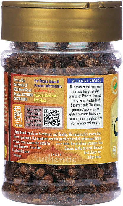 Rani Cloves Whole (Laung) 2oz (56g) Great for Food, Tea, Pomander Balls and Potpourri, Hand Selected, Spice, PET Jar ~ All Natural | NON-GMO | Kosher | Vegan | Gluten Friendly | Indian Origin