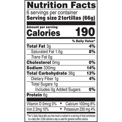Ortega Tortillas, Flour, 6 Inch, 12 Count (Pack of 12)