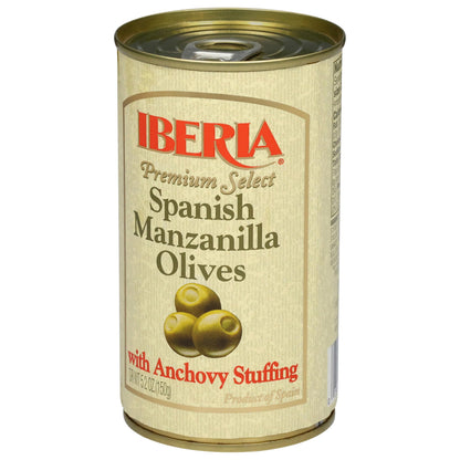 Iberia Spanish Manzanilla Olives Stuffed with Anchovies, 5.25 Oz (Pack of 12)