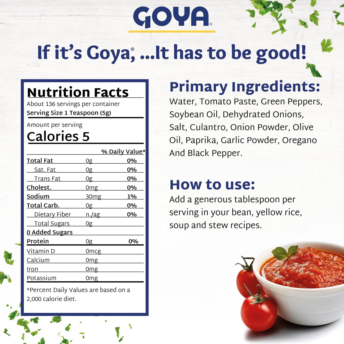 Sofrito Tomato Paste by Goya, Tomato Cooking Base with Cilantro, Minced Garlic, Green Peppers, Onion, and Olive Oil, Latino Seasoning for Rice, Beans, Soups, Chili, and Stews, 2-Pack, 24 oz Jars