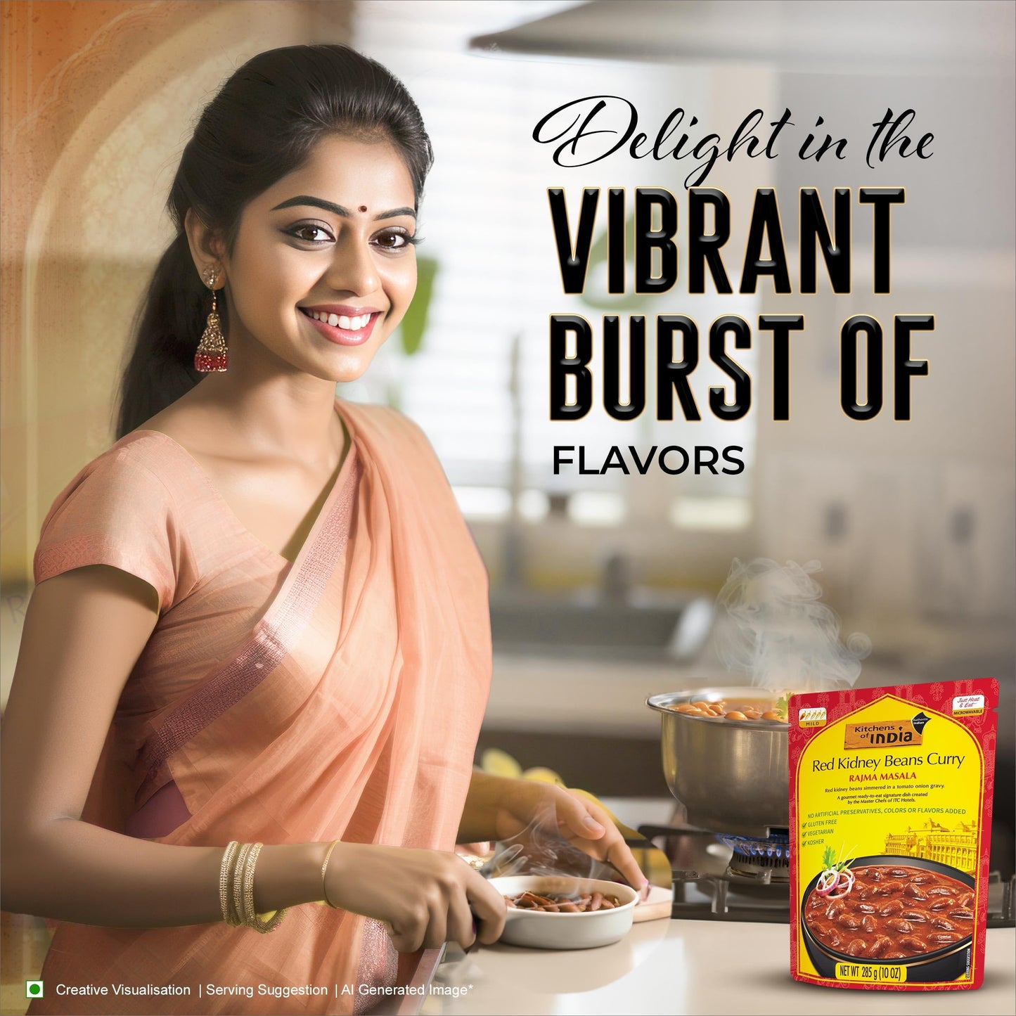 Kitchens Of India Ready To Eat Rajma Masala, Red Kidney Bean Curry, 10-Ounce Boxes (Pack of 6)