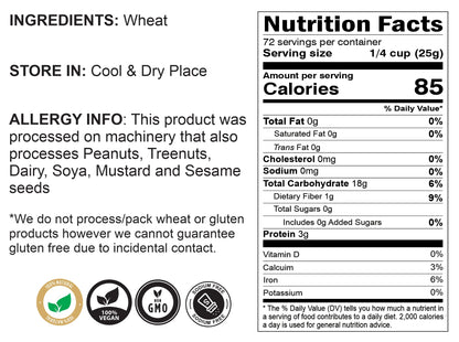 Rani Sooji Coarse (Farina, Suji, Rava, Rawa, Wheat Semolina) Flour 64oz (4lbs) 1.81kg Bulk ~ All Natural | Vegan | NON-GMO | Indian Origin