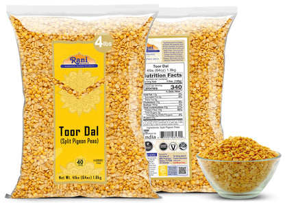 Rani Toor Dal (Split Pigeon Peas) 64oz (4lbs) 1.81kg Bulk ~ All Natural | Gluten Friendly | NON-GMO | Vegan | Indian Origin
