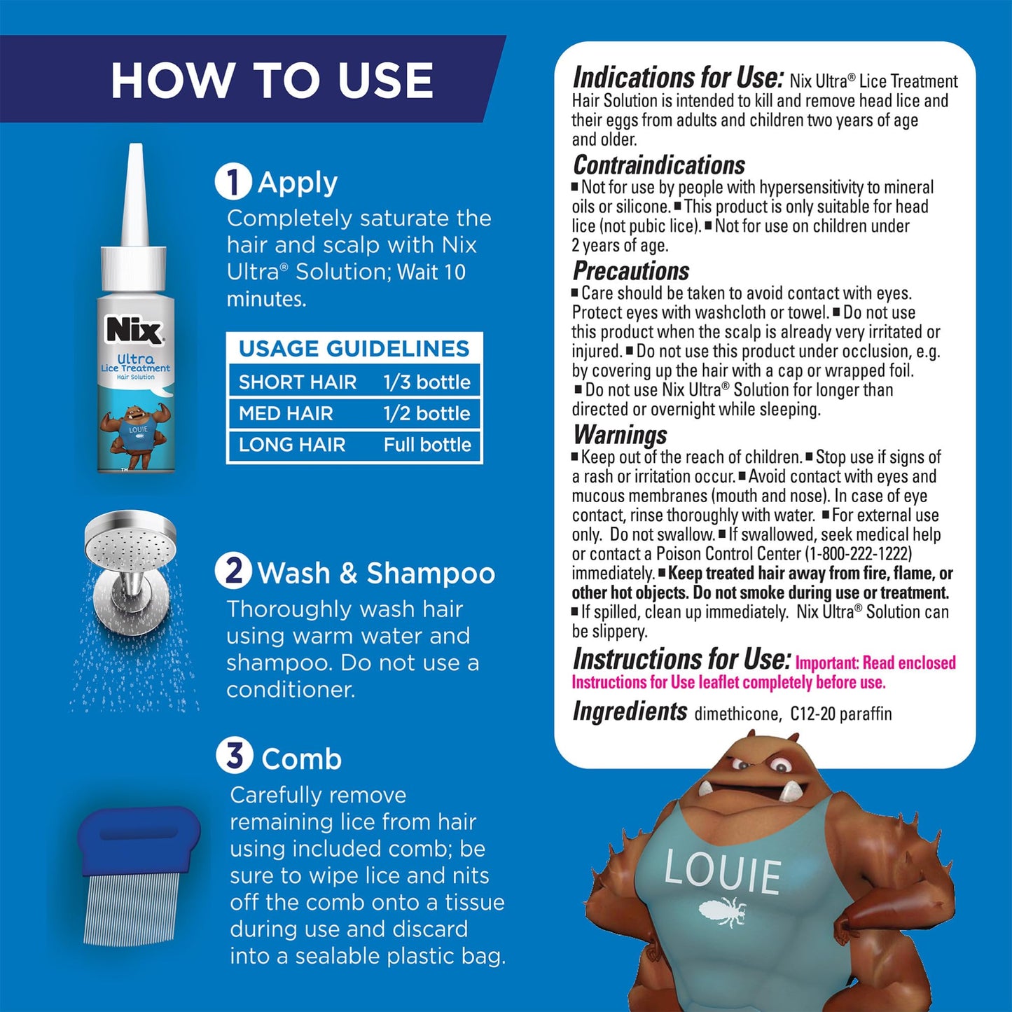 Nix Lice Treatment Hair and Home Kit, Ultra Hair Solution (3.4 Fl Oz), Home Defense Bedbug and Lice Killing Spray (5 Fl Oz)