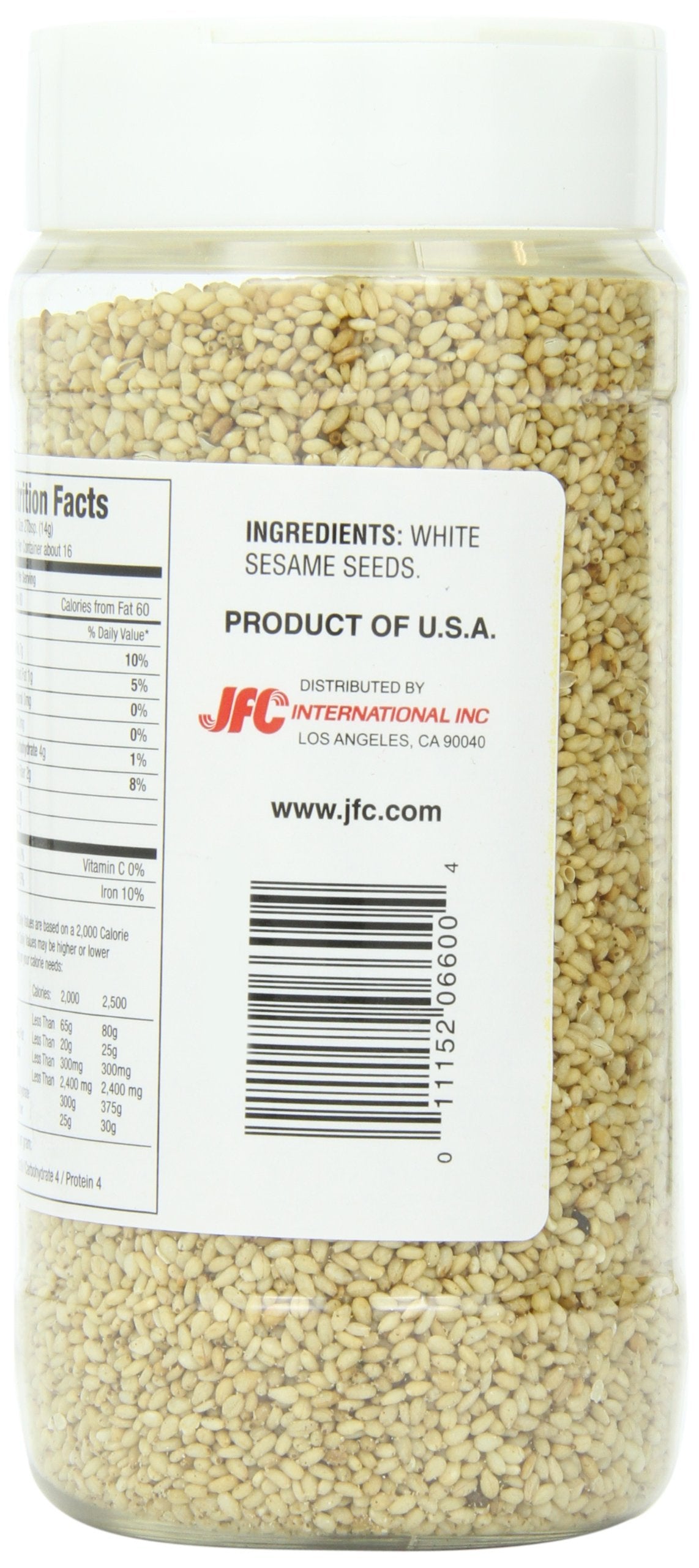 JFC, Seeds Sesame White Roasted, 8 Ounce
