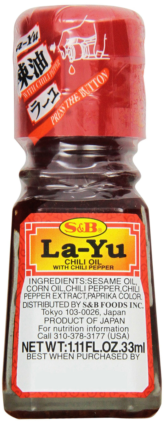 S&B Layu Chili Oil with Peppers, 1.11-Ounce (Pack of 10)