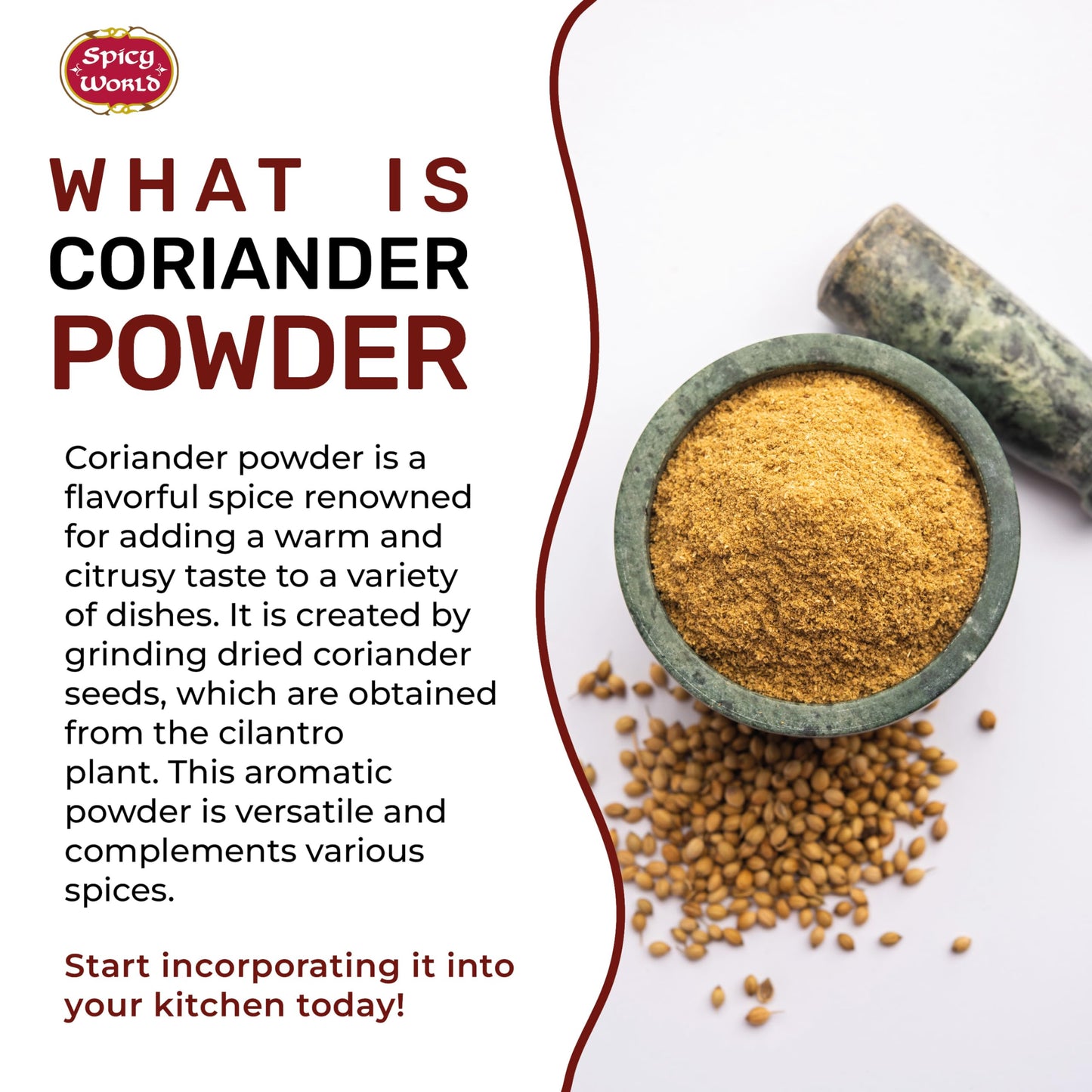 Spicy World Coriander Powder 5 Pound Bulk Bag - Ground Pure from Indian Coriander Seeds