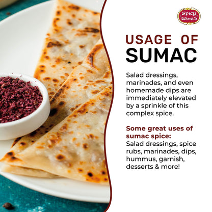 Spicy World Sumac Spice Powder 7 Ounce Bag - Ground Sumac, Sumac Seasoning (Sumak)