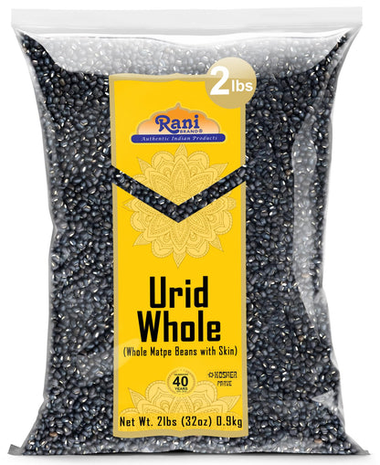 Rani Urid/Urad Whole Black (Matpe Beans with Skin) Indian Lentils 32oz (2lbs) 908g ~ All Natural | Gluten Friendly | Non-GMO | Kosher | Vegan | Indian Origin