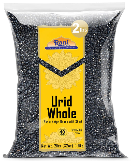 Rani Urid/Urad Whole Black (Matpe Beans with Skin) Indian Lentils 32oz (2lbs) 908g ~ All Natural | Gluten Friendly | Non-GMO | Kosher | Vegan | Indian Origin