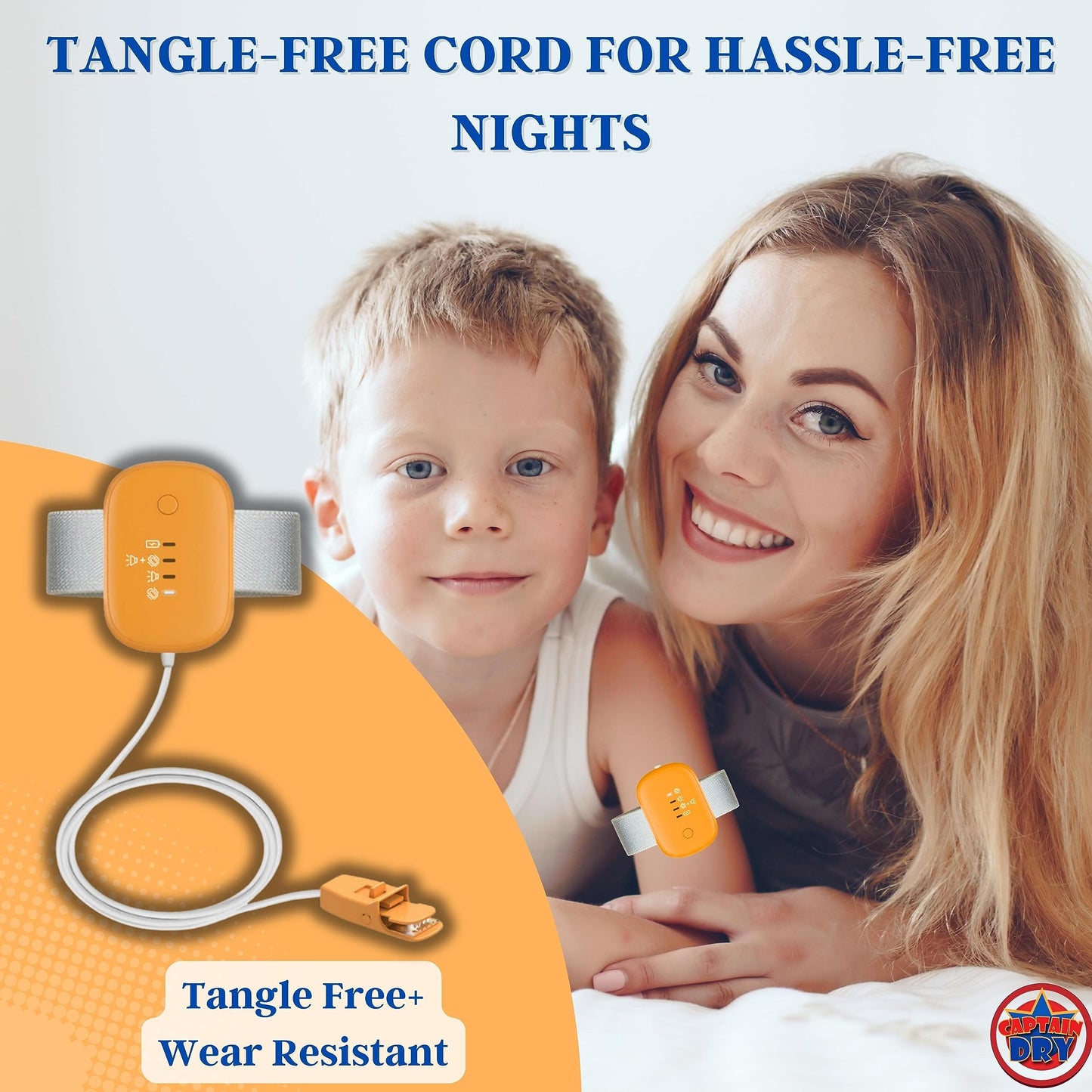 Bedwetting Alarm Rechargable for Boys and Girls Potty Training Older Children Pee Alarm Potty Timer Bedwetting Monitor Sensor Deep Sleepers Turn Move During Sleep Loud Sound Three Modes