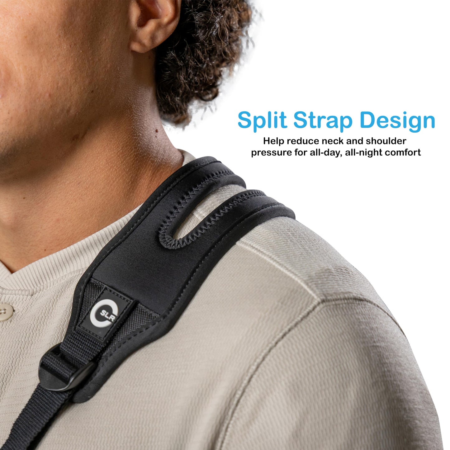 Pro Arm Sling with Split-Strap Support – Ergonomic Shoulder & Arm Brace, Lightweight Breathable Mesh, Adjustable Left or Right, Pain-Relief Comfort for Men & Women
