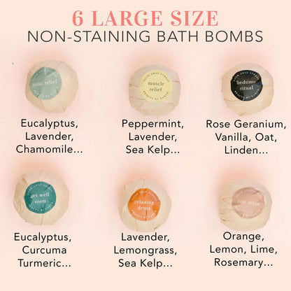 Bath Bombs Gift Set, USA Made with Organic & Natural Ingredients, Relaxing Spa Gifts for Women & Men