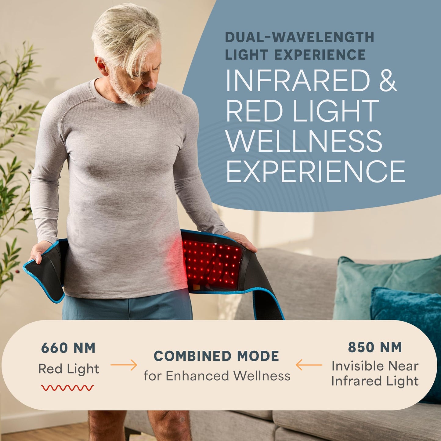 Lifepro Red Light Therapy Belt – Infrared Red Light Therapy for Body, Back Pain and Shoulder - 660nm & 850nm Near Infrared Heating Pad – Adjustable & Portable for Wellness & Relaxation