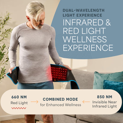 Lifepro Red Light Therapy Belt – Infrared Red Light Therapy for Body, Back Pain and Shoulder - 660nm & 850nm Near Infrared Heating Pad – Adjustable & Portable for Wellness & Relaxation