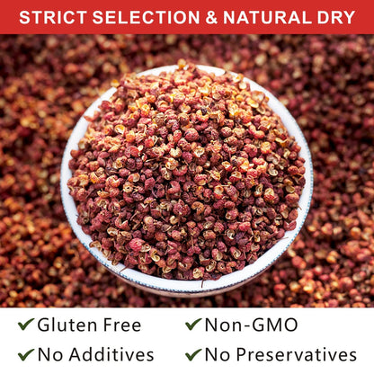 Yimi Sichuan Szechuan Peppercorns, Grade AAA Sichuan Whole Red Peppercorn, Strong Flavor for Mapo Tofu, Kung Pao Chicken, Ideal for Gift, 2.1 oz