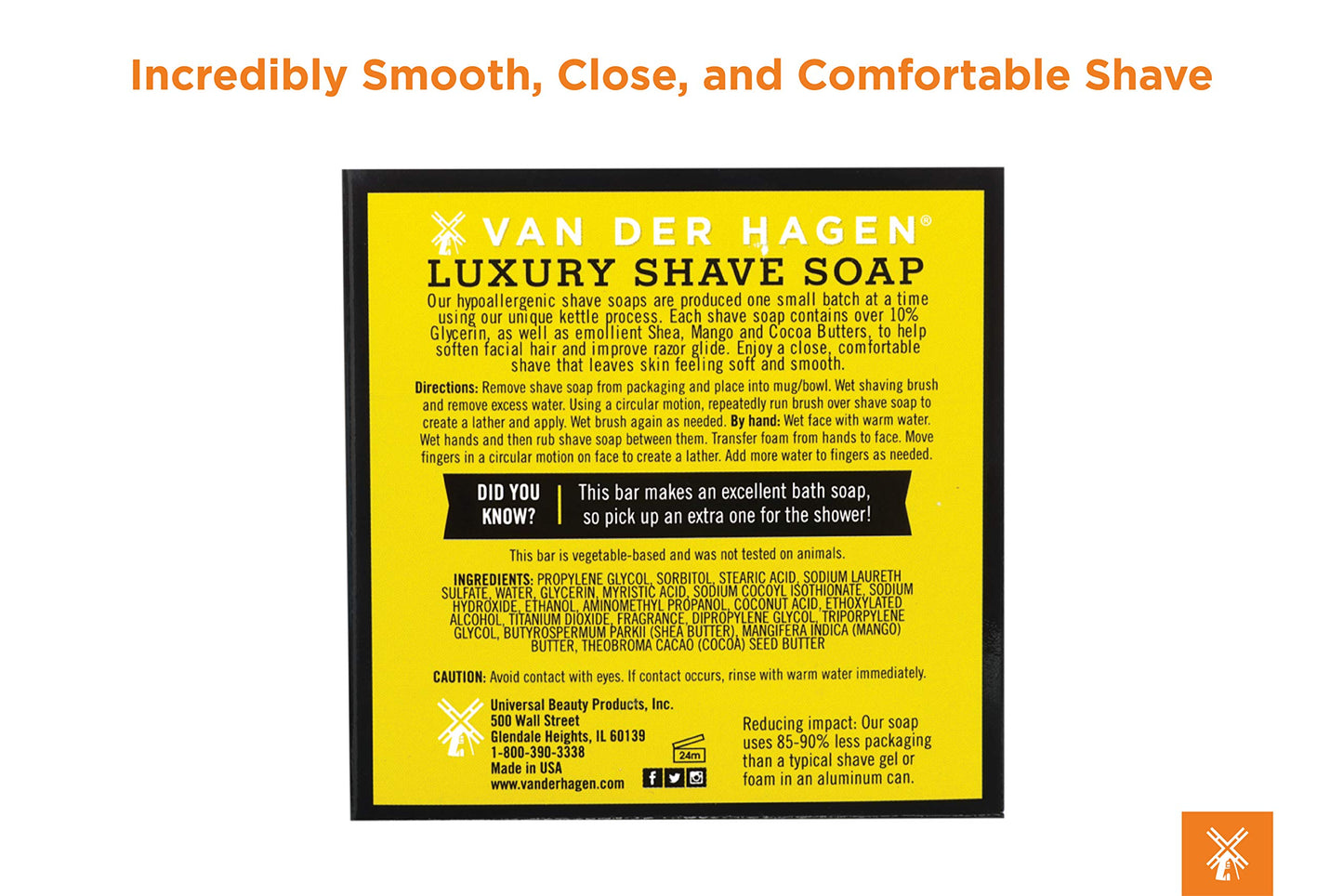 Van Der Hagen Men's Luxury Scented Shave Soap (Pack of 3)