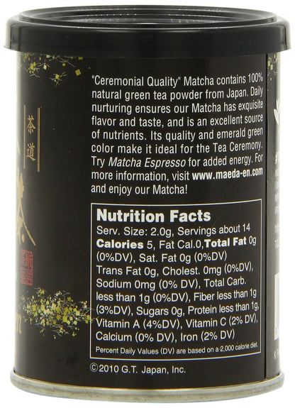 Maeda-En Matcha Ceremonial Quality Green Tea Powder, 1-Ounce