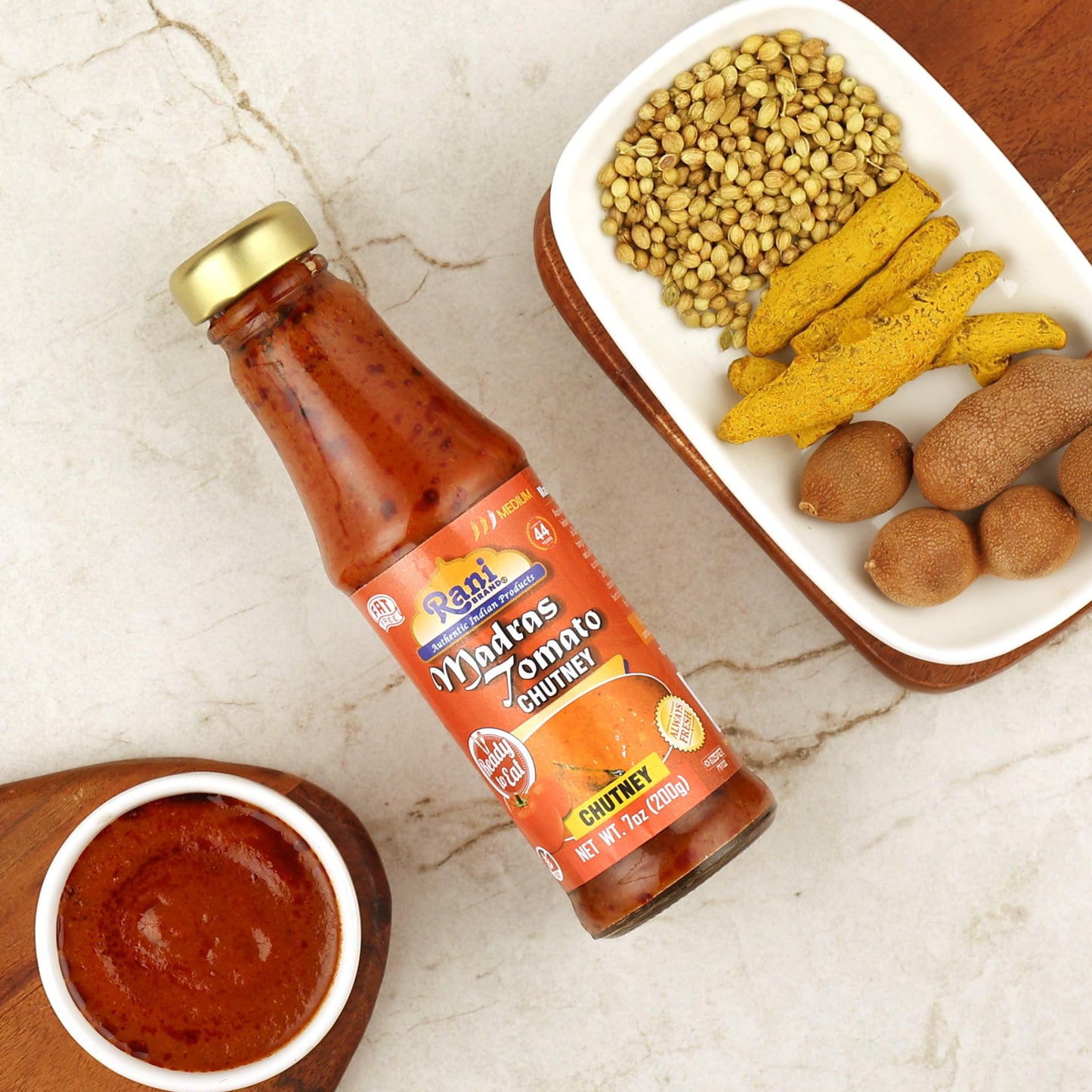 Rani Madras Tomato Chutney 7oz (200g) Glass Jar, Ready to eat, Vegan ~ Gluten Free | NON-GMO | No Colors | Indian Origin