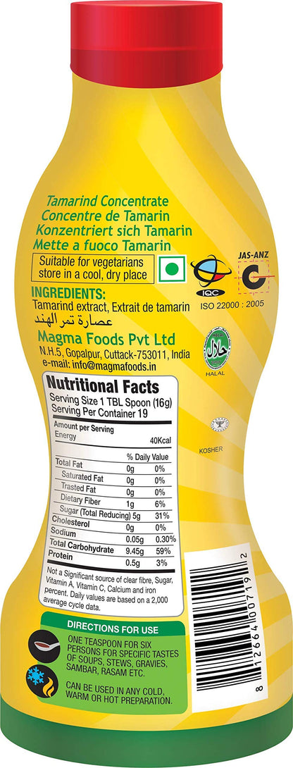 Tamicon Tamarind Concentrate | Sweet & Sour Tamarind Paste | Authentic South Indian Style Flavor | Perfect for Curries, Sauces, Dips & Soups | Squeezy Pack | 10.58 Oz (300gm)