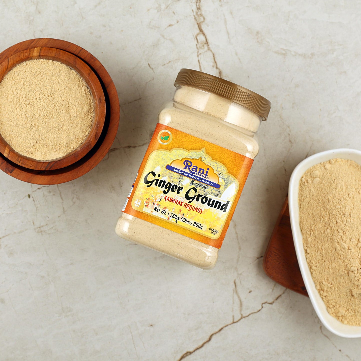 Rani Ginger (Adarak) Powder Ground, Spice 28oz (1.75lbs) 800g PET Jar ~ All Natural | Vegan | Gluten Friendly | NON-GMO | Kosher | Indian Origin