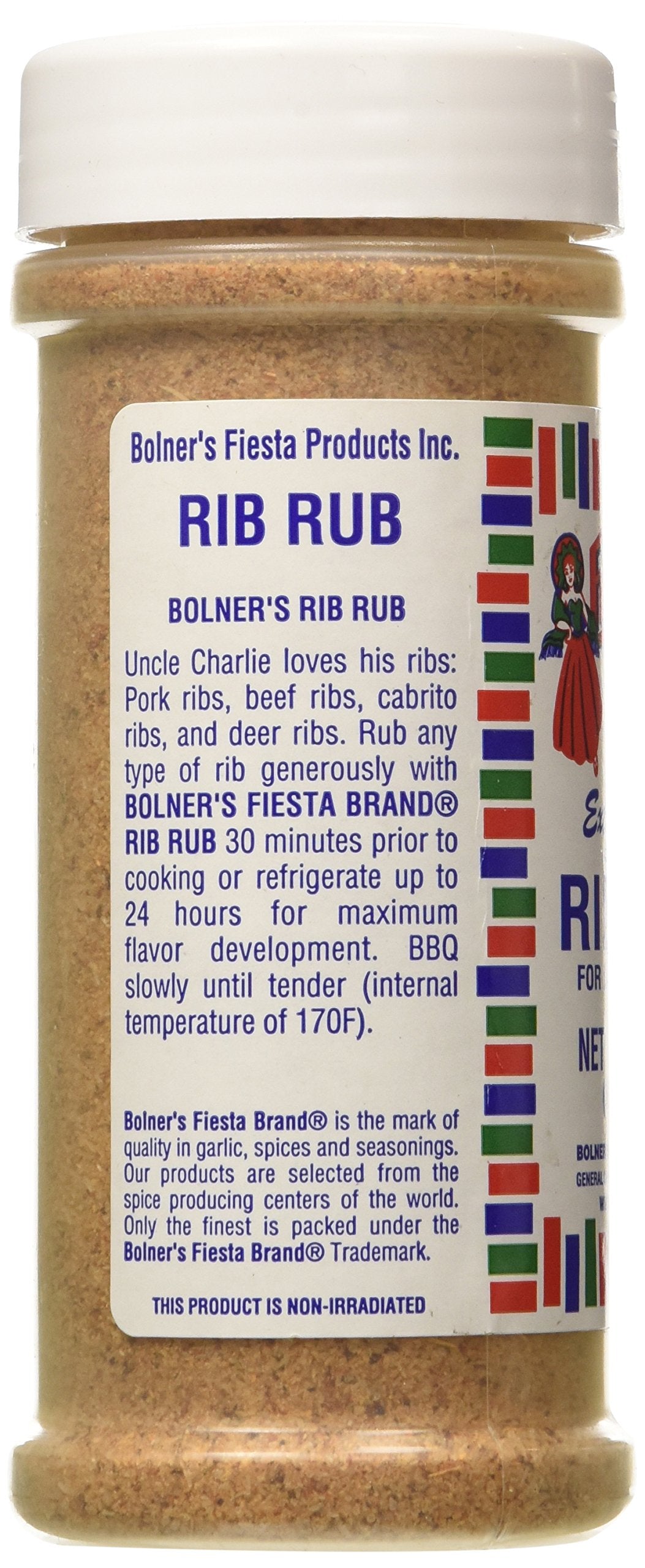 Bolner Fiesta Extra Fancy 4.5 oz. Rib Rub For Delicious Ribs