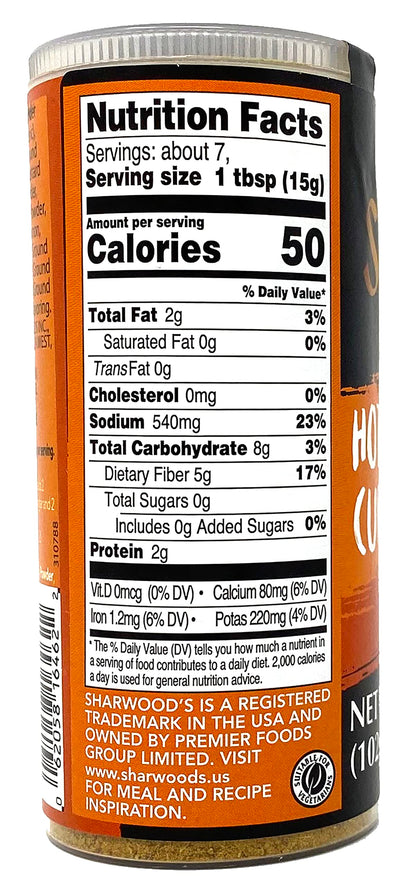 Sharwood's Hot Curry Powder, 3.6 oz (102g), Pack of 2